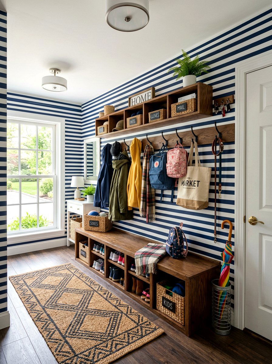 Mudroom Wallpaper - 30 removable wallpaper room ideas