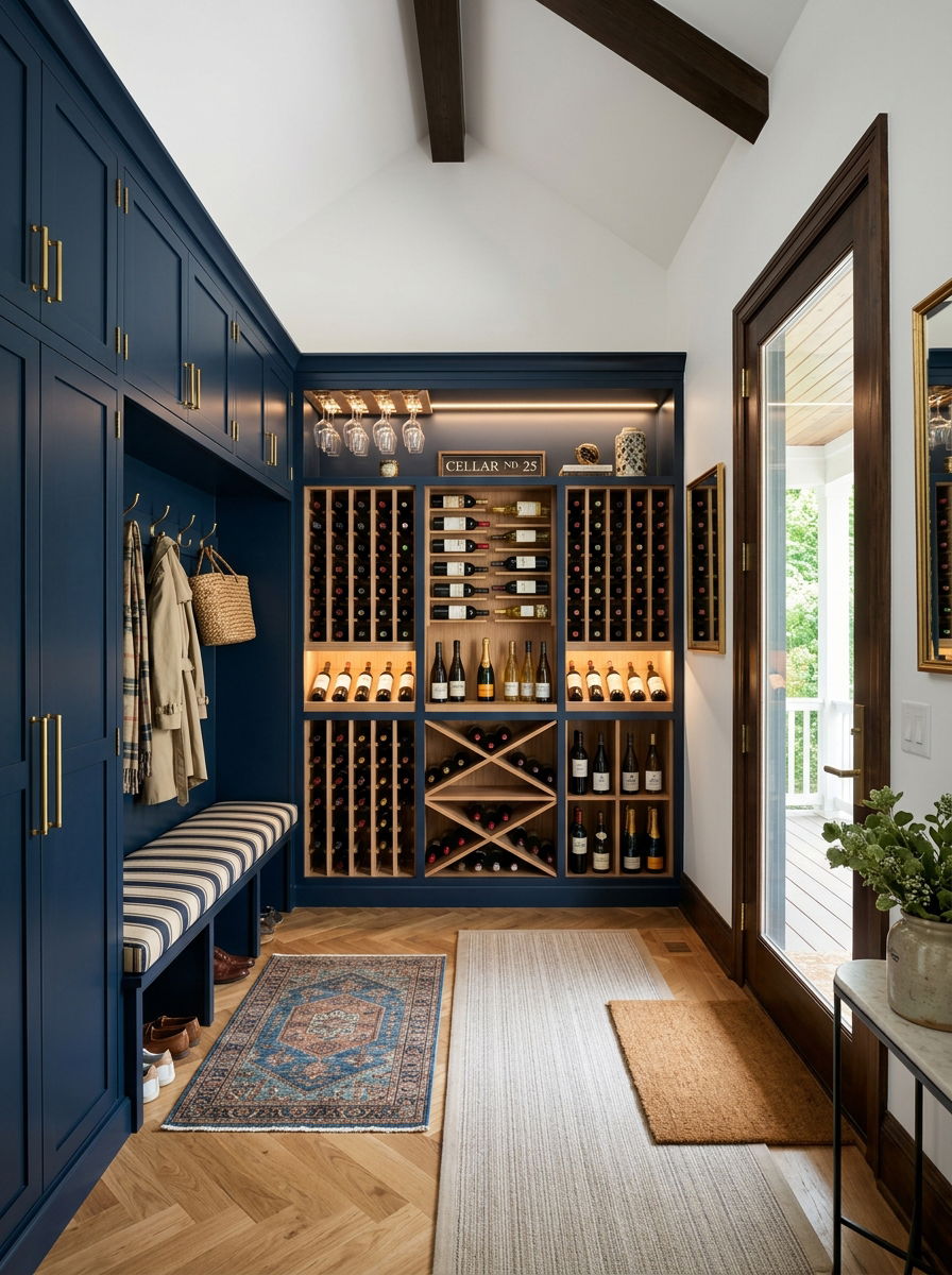 Mudroom Wine Storage Conversion - 30 small wine cellar ideas