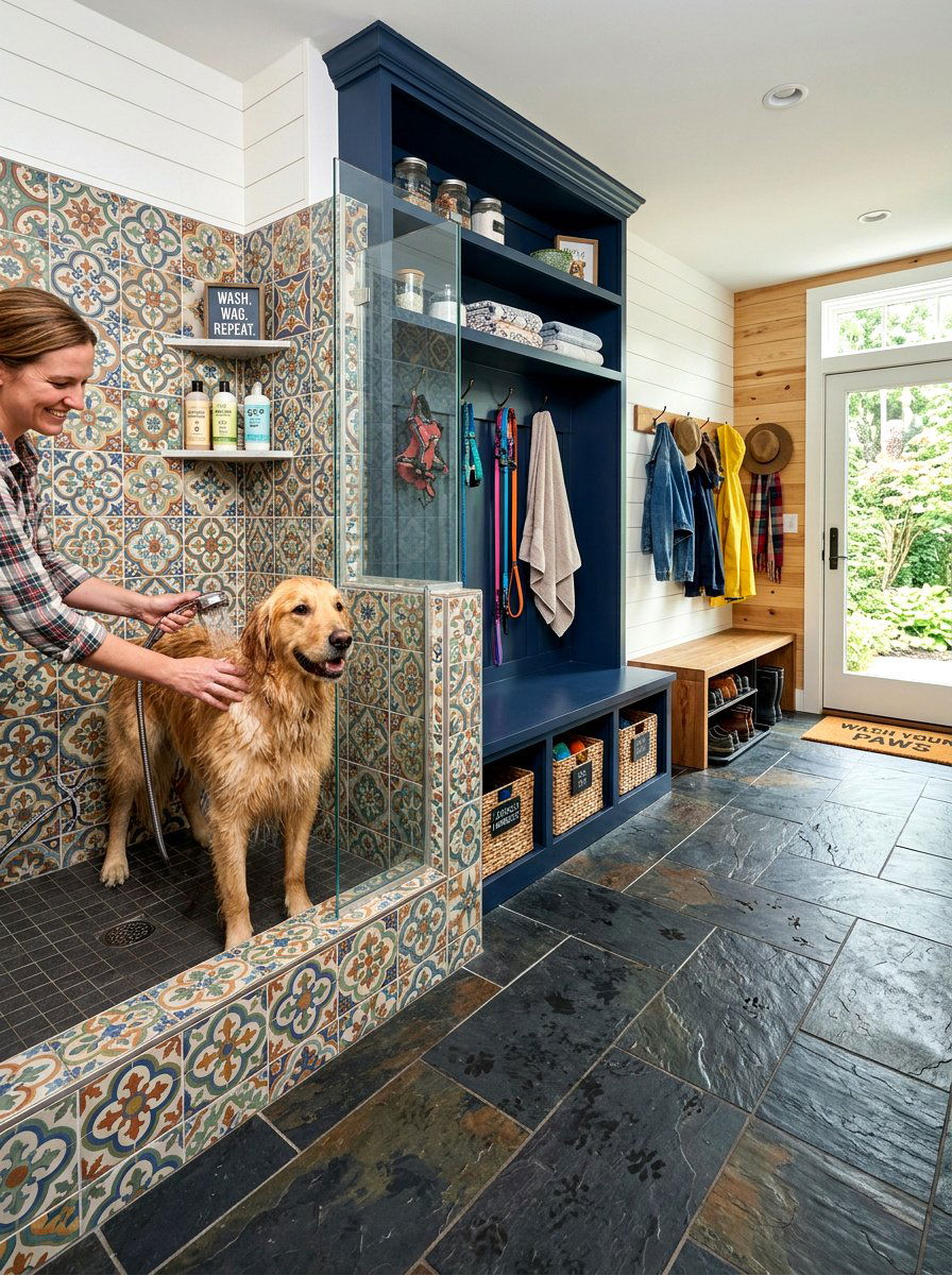 Mudroom With Dog Wash - 30 English mudroom ideas