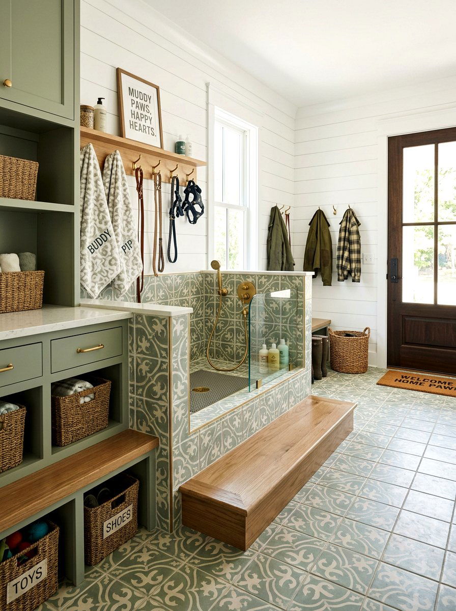 Mudroom With Dog Wash - 30 farmhouse mudroom ideas