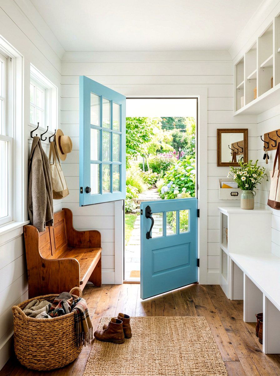 Mudroom With Dutch Door - 30 farmhouse mudroom ideas