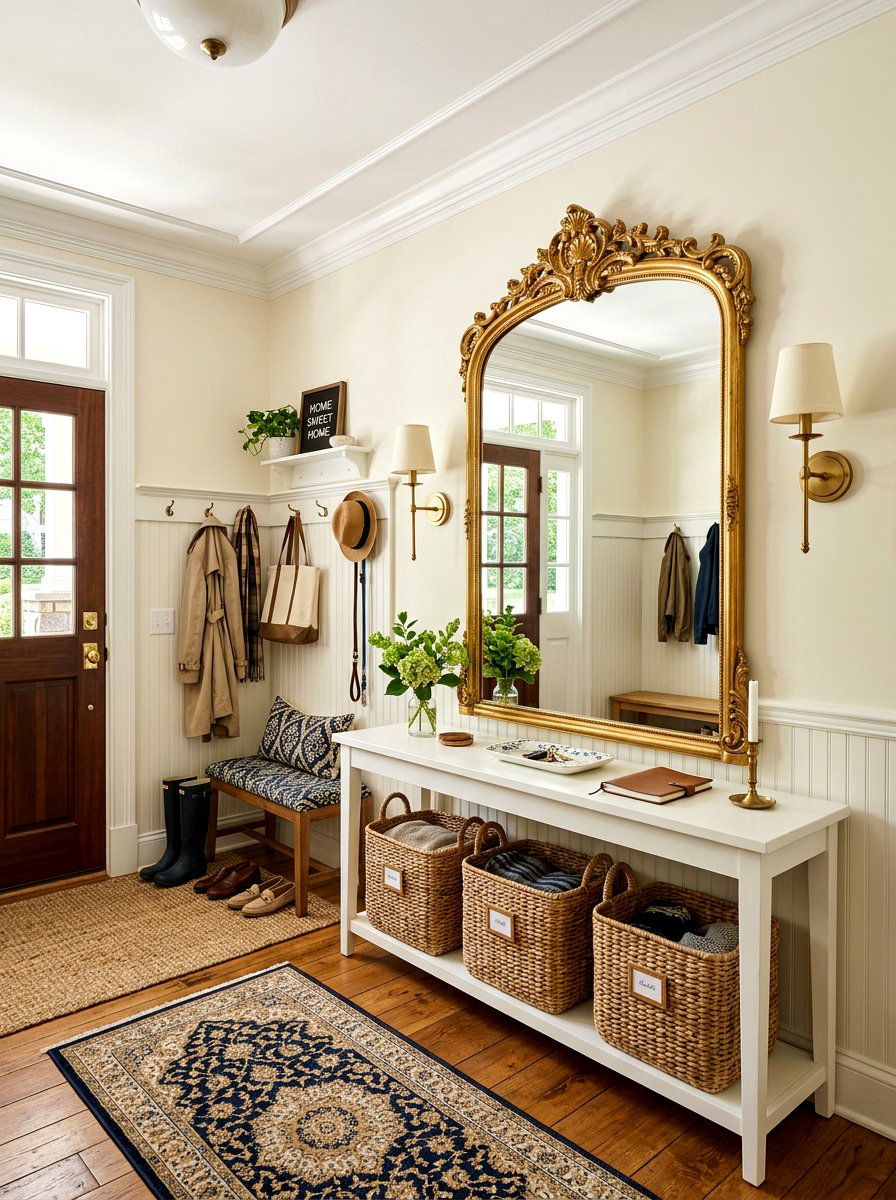 Mudroom With Mirror - 30 entry closet mudroom ideas