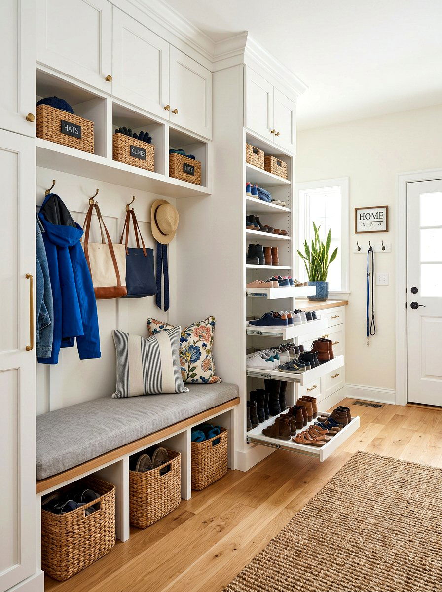 Mudroom With Shoe Storage - 30 entry closet mudroom ideas