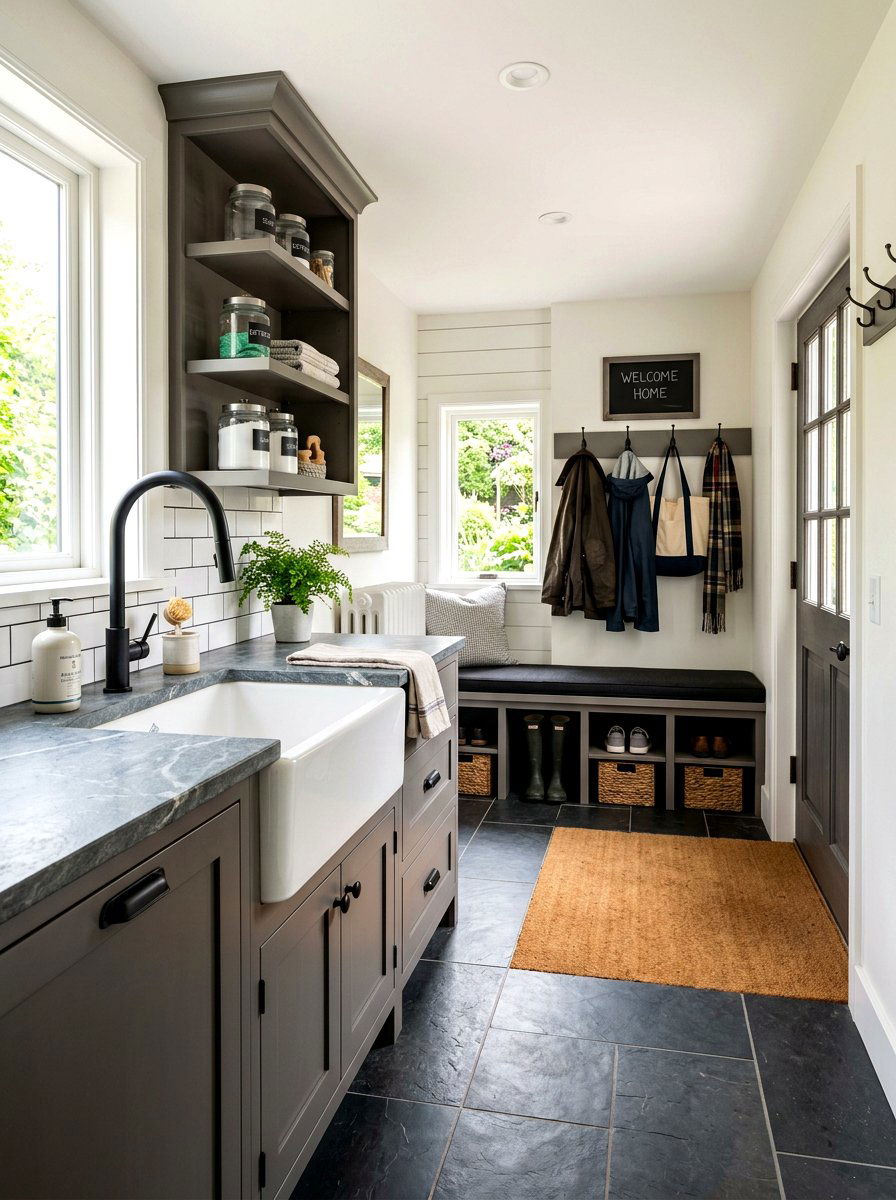 Mudroom With Utility Sink - 30 farmhouse mudroom ideas