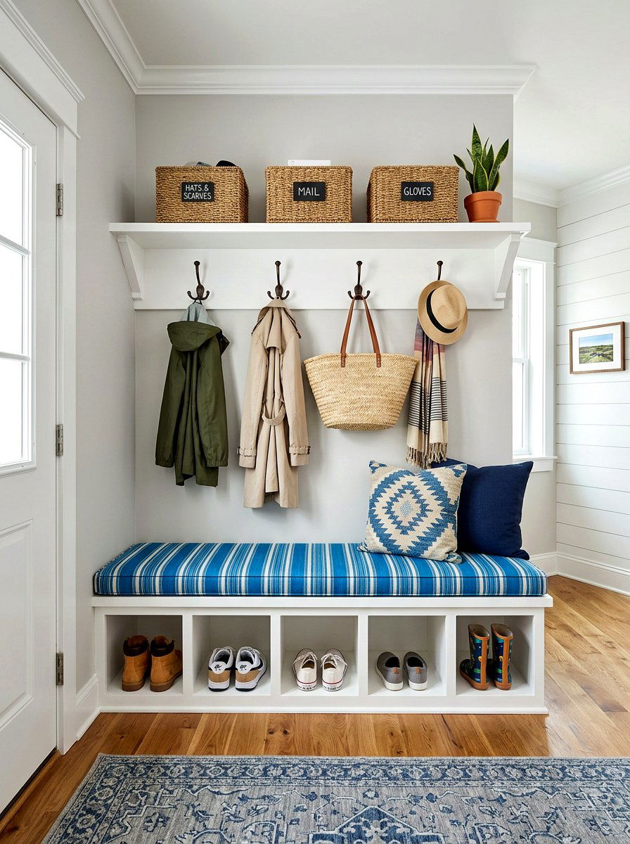 Mudroom banquette - 30 banquette seating ideas