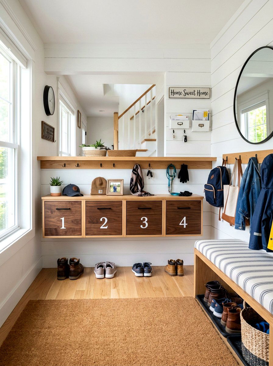 Mudroom catchall floating drawer - 30 floating drawer ideas