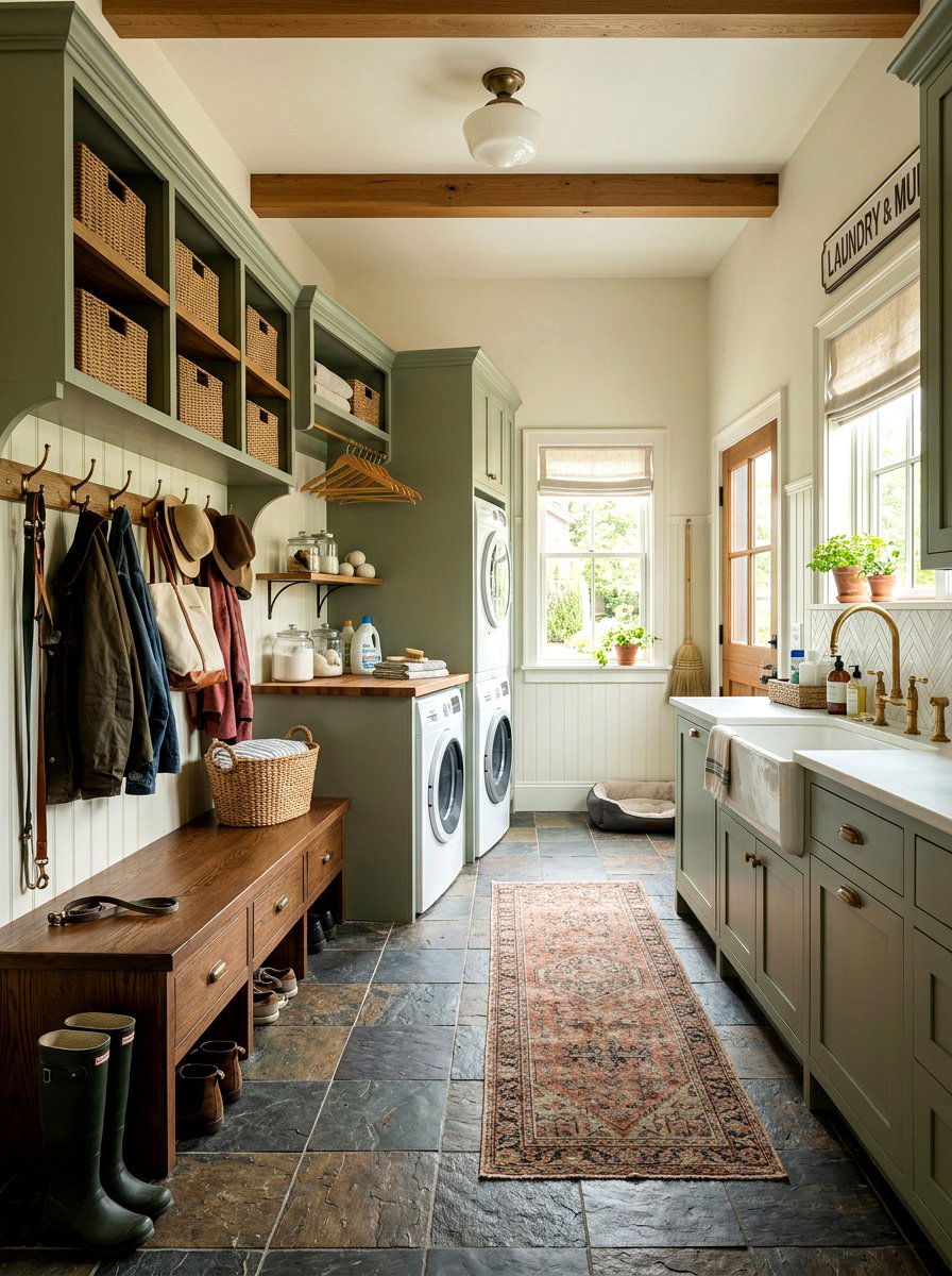 Mudroom combo laundry room - 30 vintage laundry room ideas