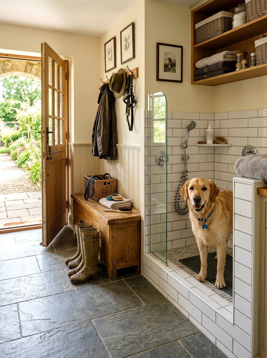 Mudroom dog bath - 30 pet washing station laundry ideas