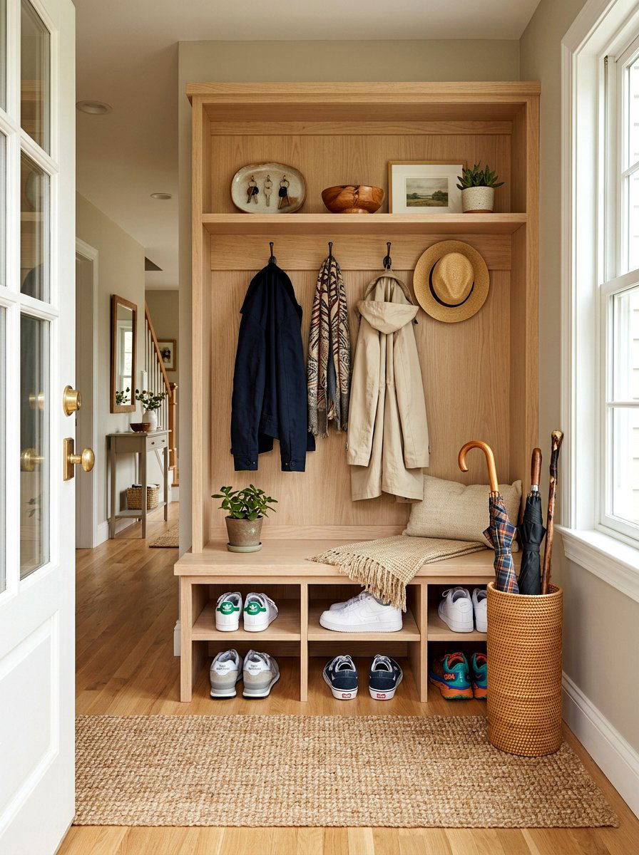 Mudroom entryway cubby - 30 open cabinet styling ideas