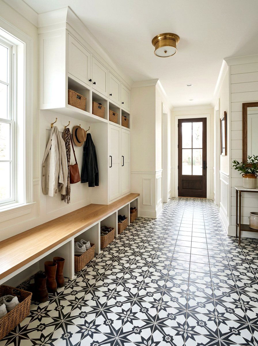Mudroom floor tile - 30 organizing a mudroom ideas