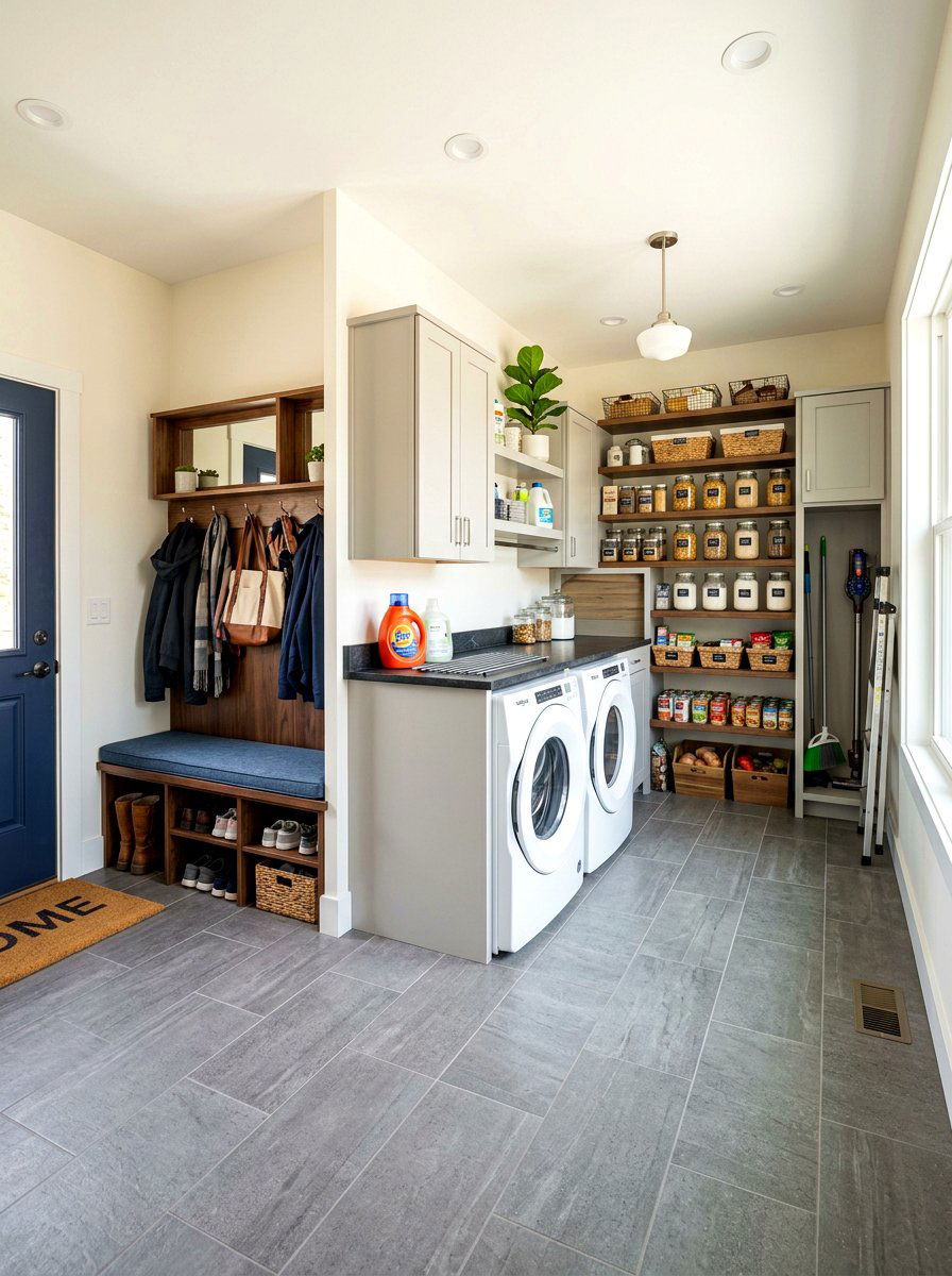 Mudroom laundry pantry combo - 30 laundry room pantry combo ideas