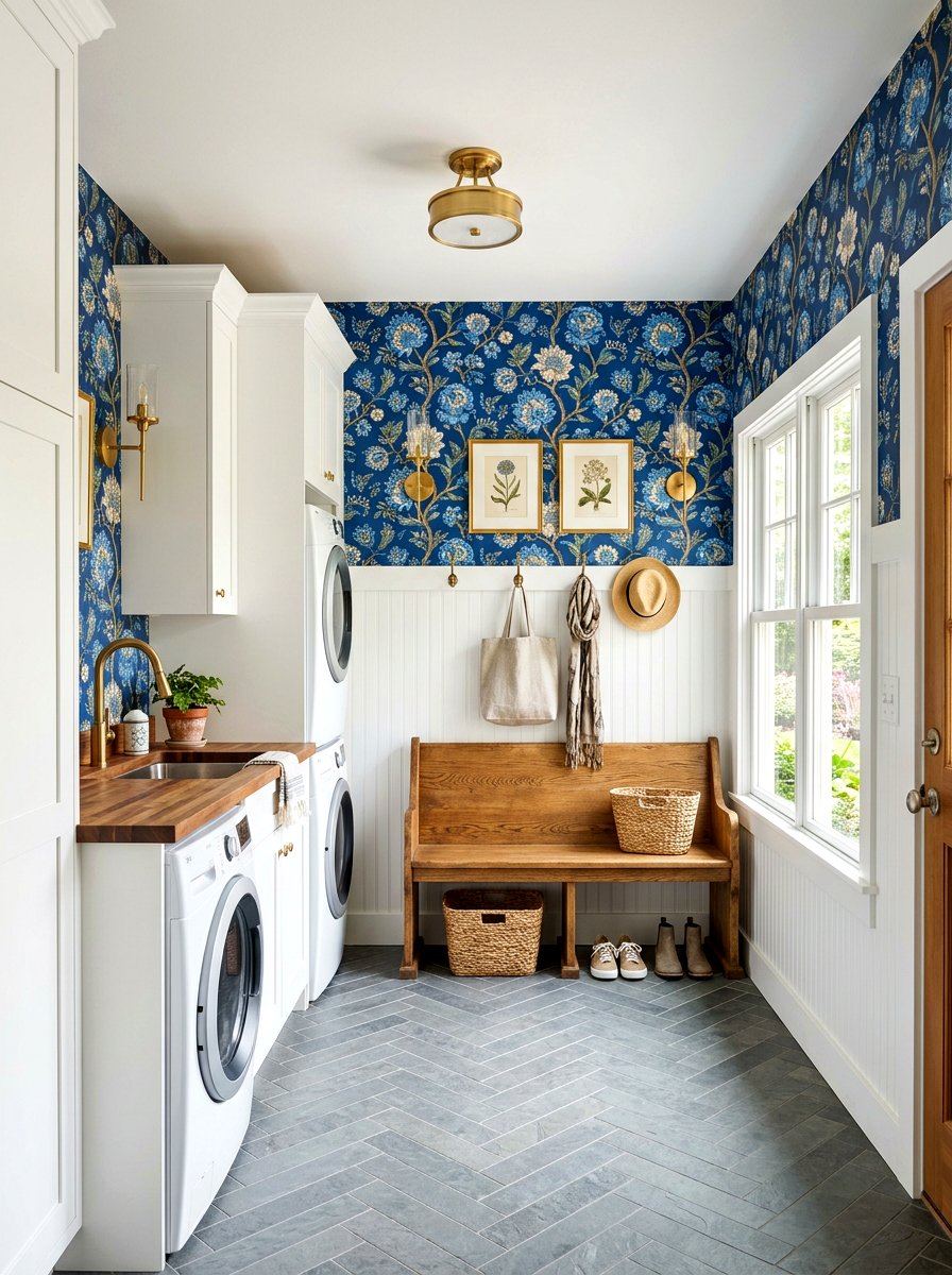 Mudroom laundry room wallpaper - 30 mudroom laundry room ideas