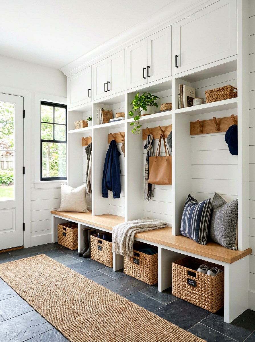 Mudroom locker system - 30 drop zone shelf ideas
