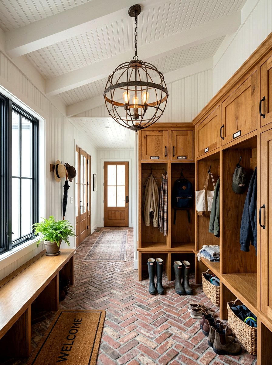 Mudroom sturdy metal globe light - 30 globe pendant ideas