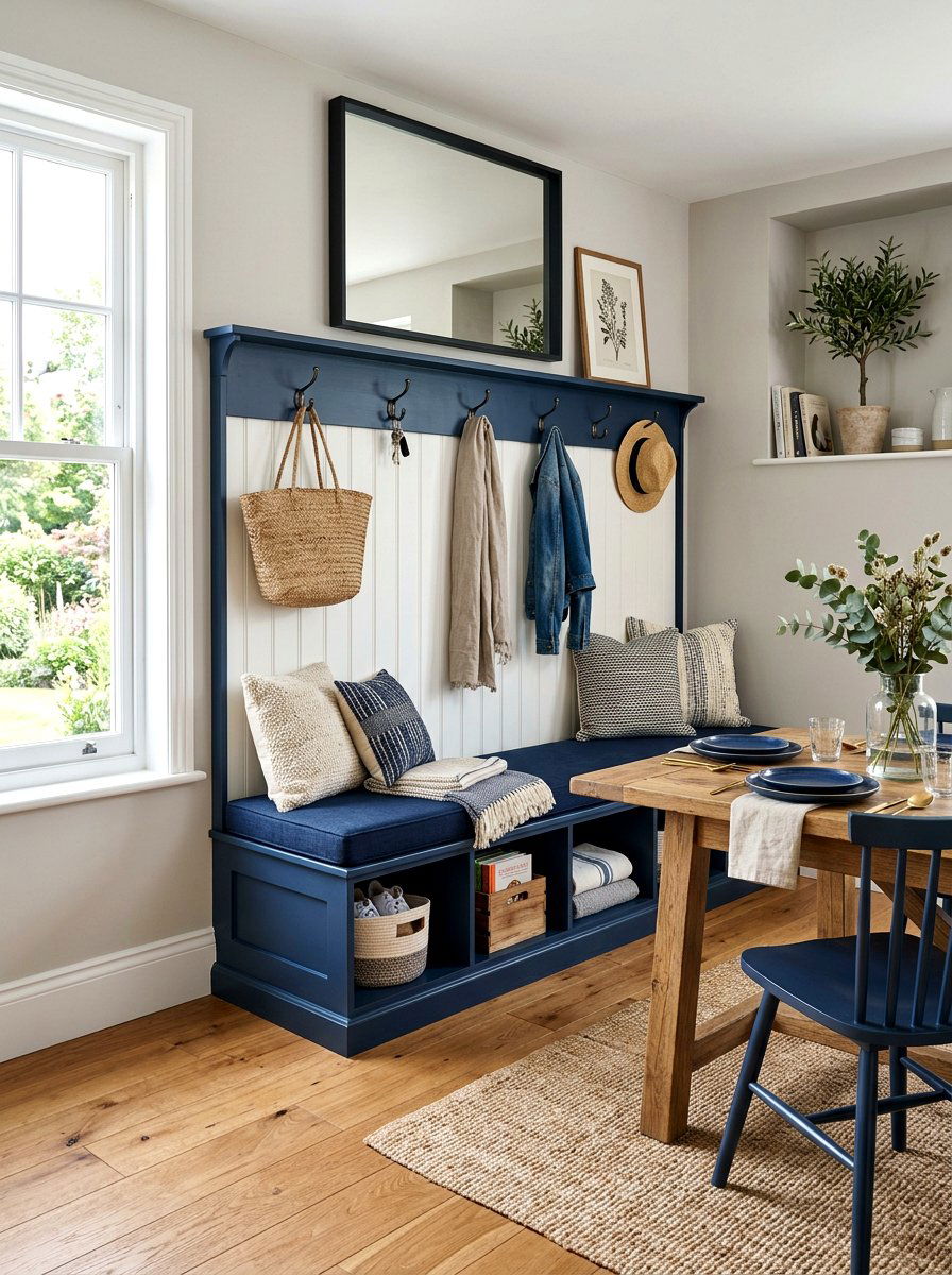Mudroom style dining bench - 30 built in dining bench ideas