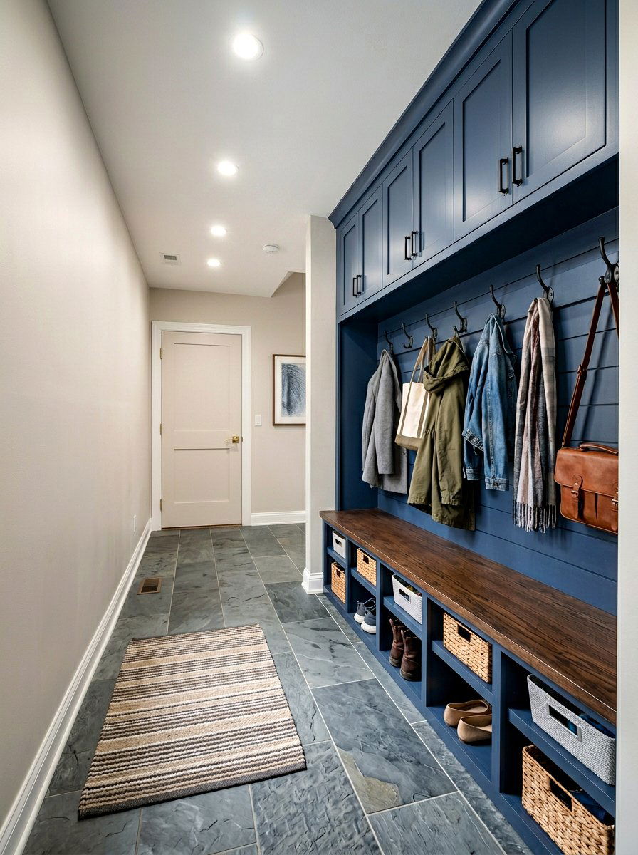 Mudroom wall system - 30 basement storage wall ideas