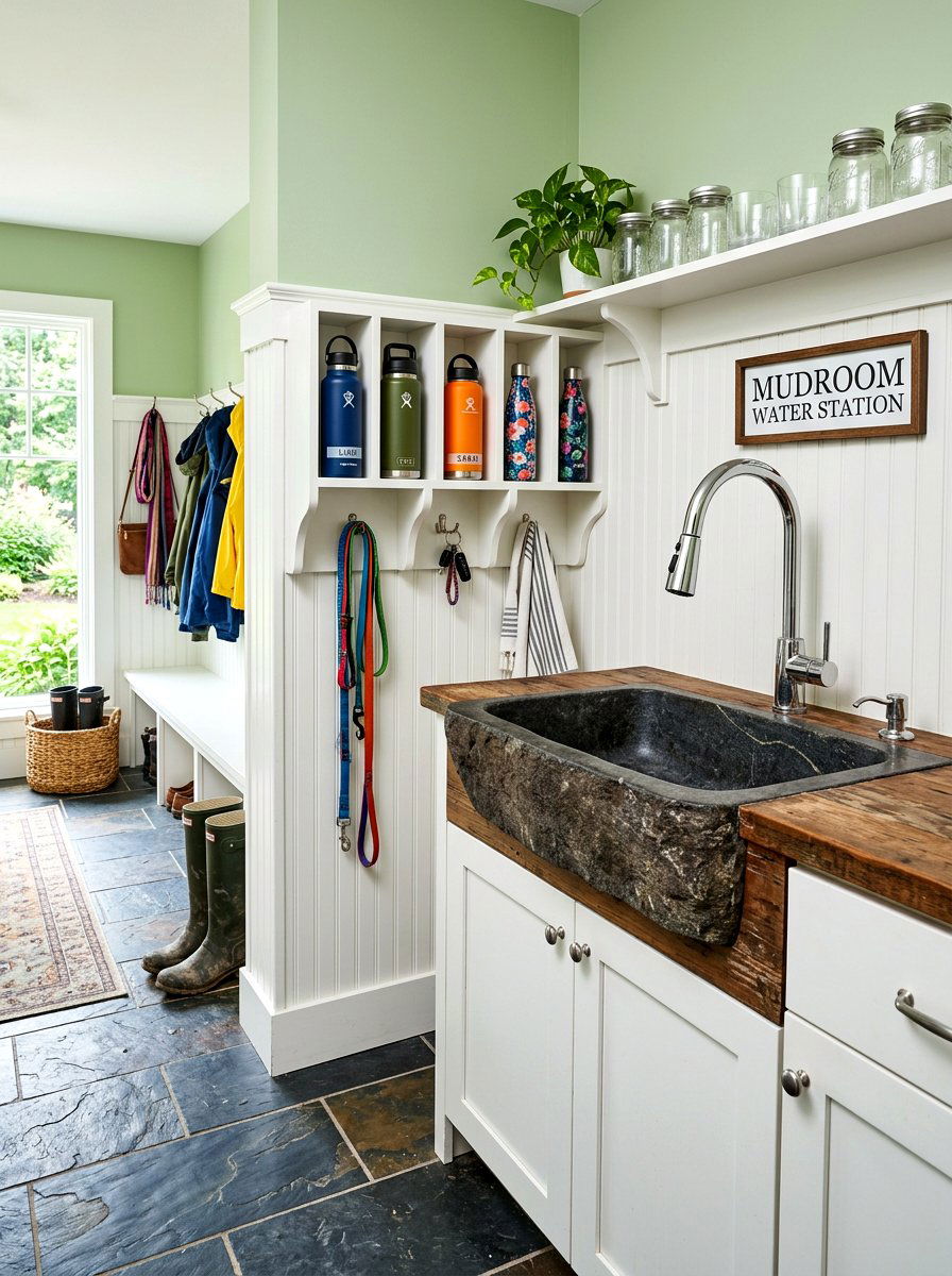 Mudroom water station - 30 beverage pantry ideas