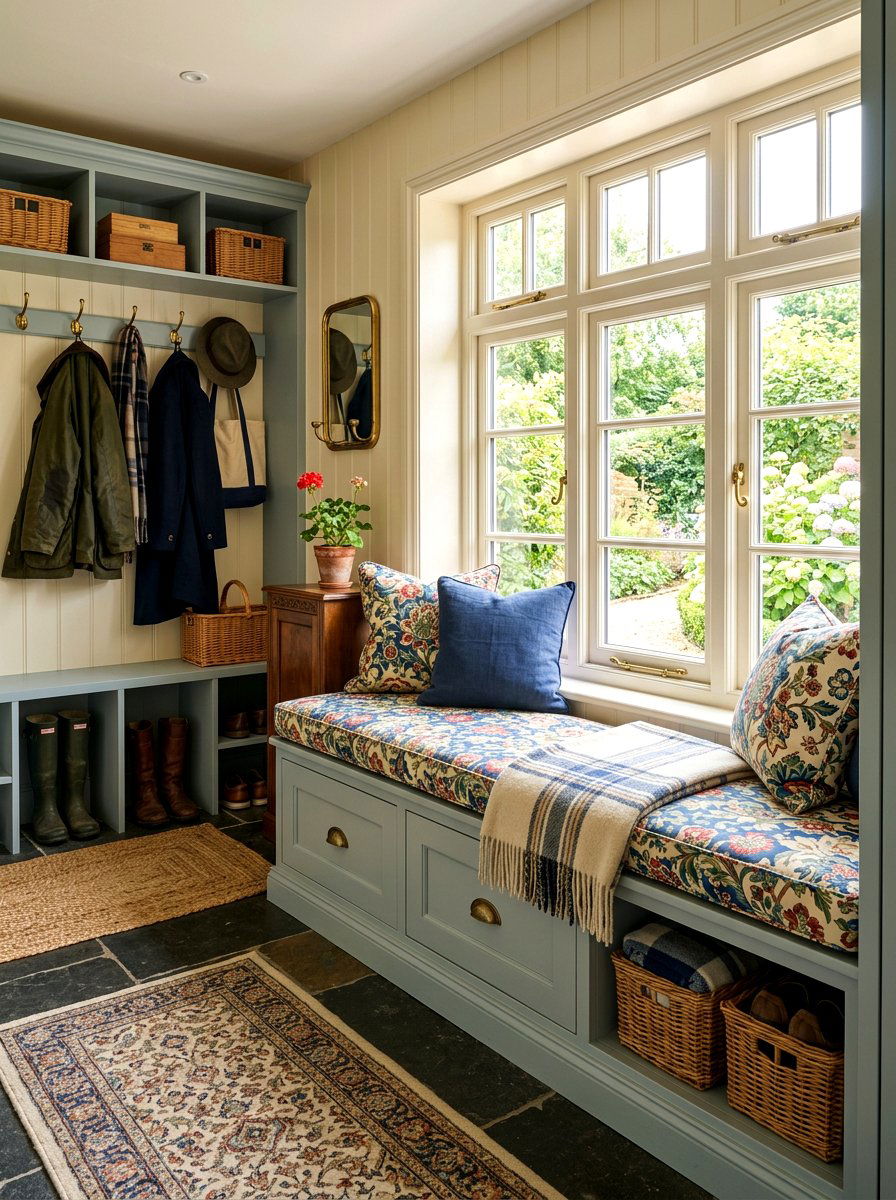 Mudroom with window seat - 30 organizing a mudroom ideas