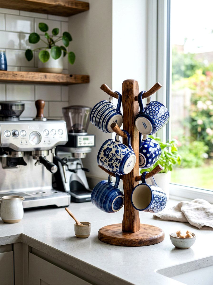 Mug Tree Stand - 30 micro kitchen storage ideas