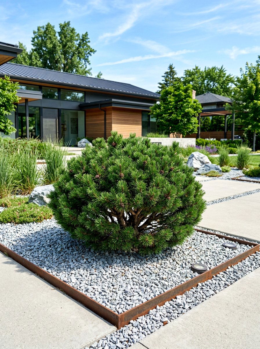 Mugo Pine Dwarf Shrub - 30 evergreen landscaping ideas