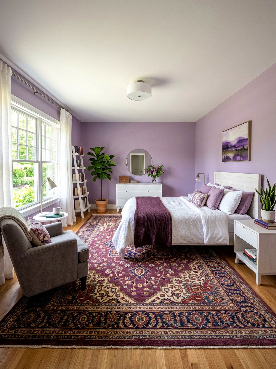 Mulberry Area Rug - 30 mulberry bedroom decor ideas