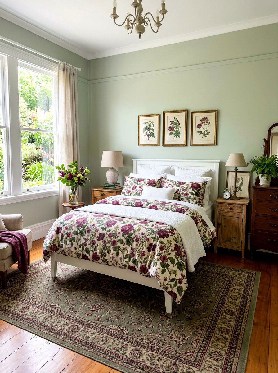 Mulberry Floral Bedding - 30 mulberry bedroom decor ideas