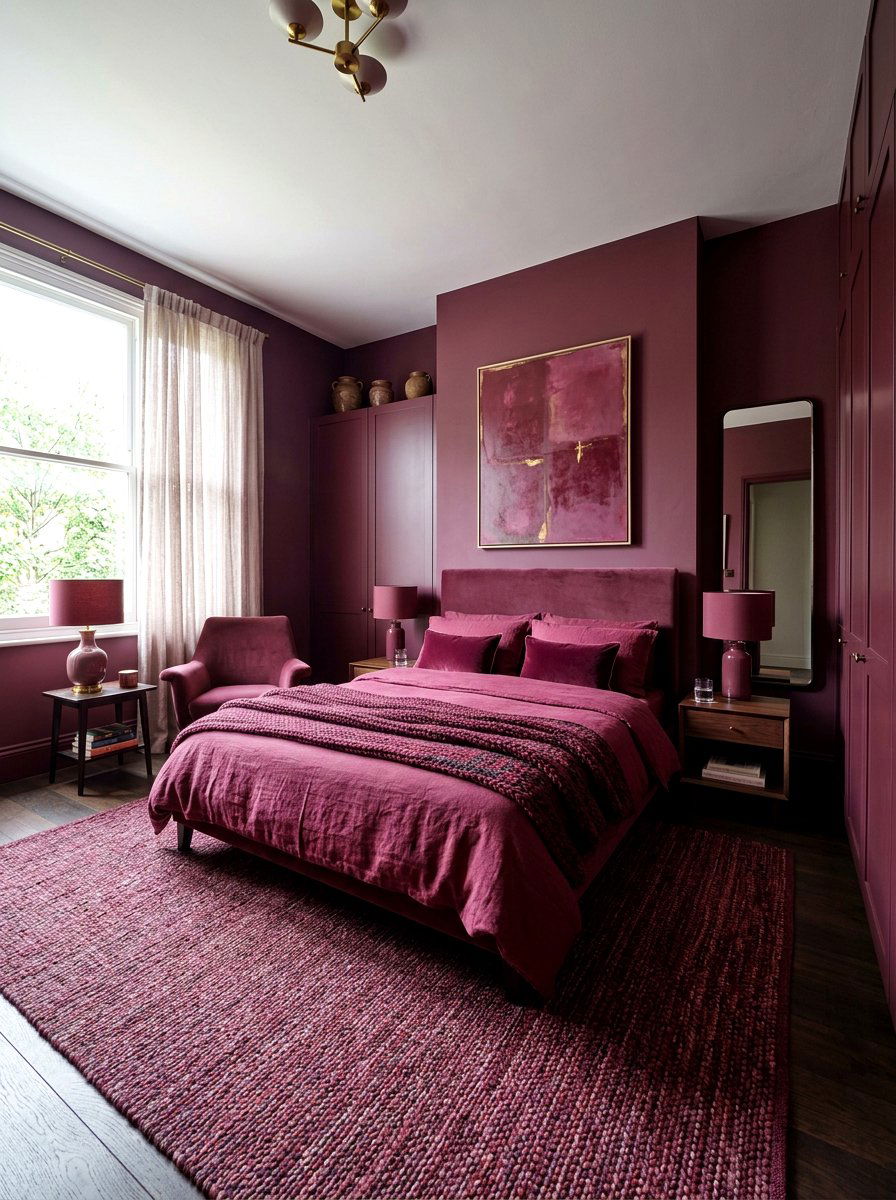 Mulberry Monochromatic Room - 30 mulberry bedroom decor ideas