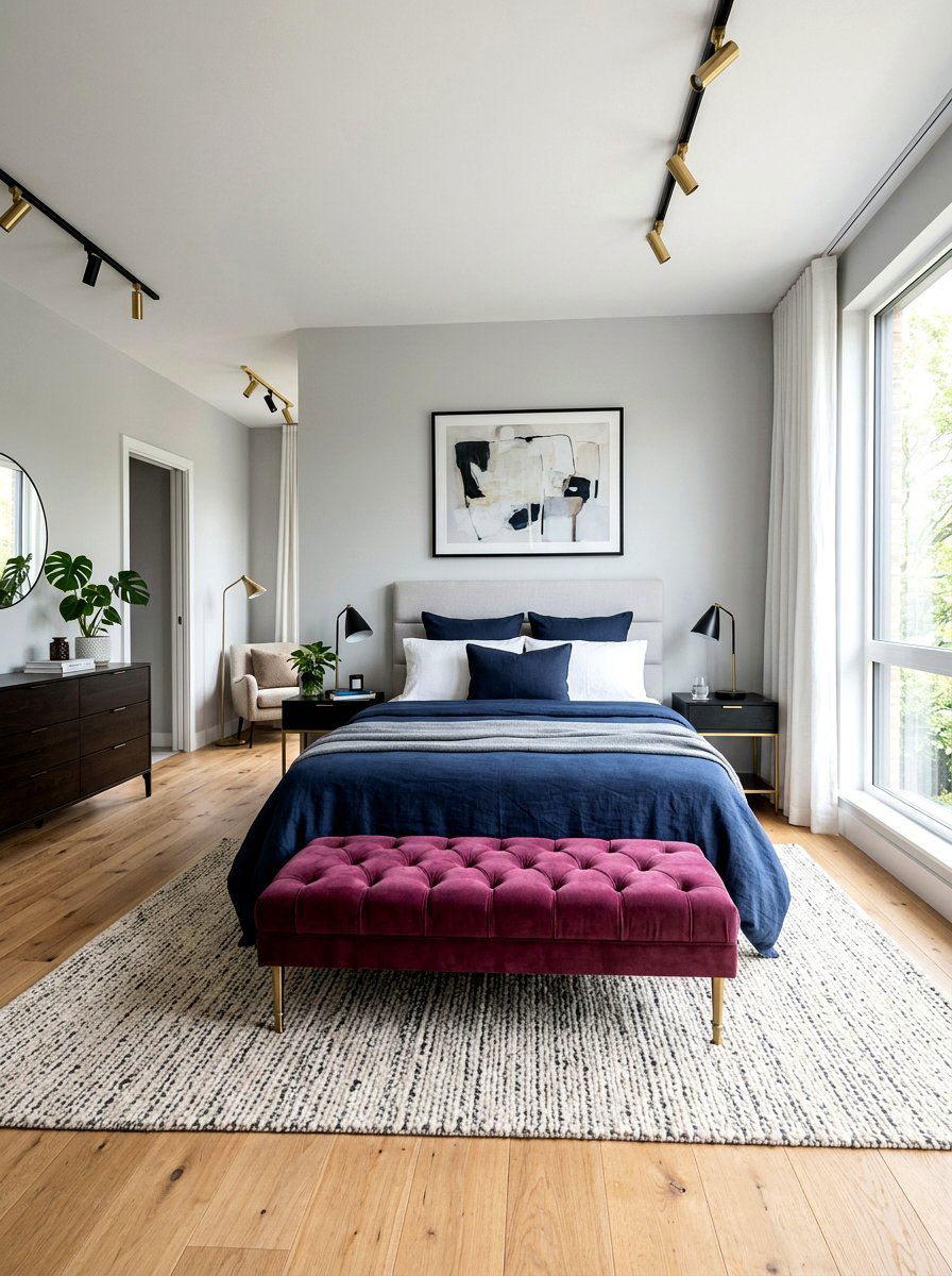 Mulberry Upholstered Bench - 30 mulberry bedroom decor ideas