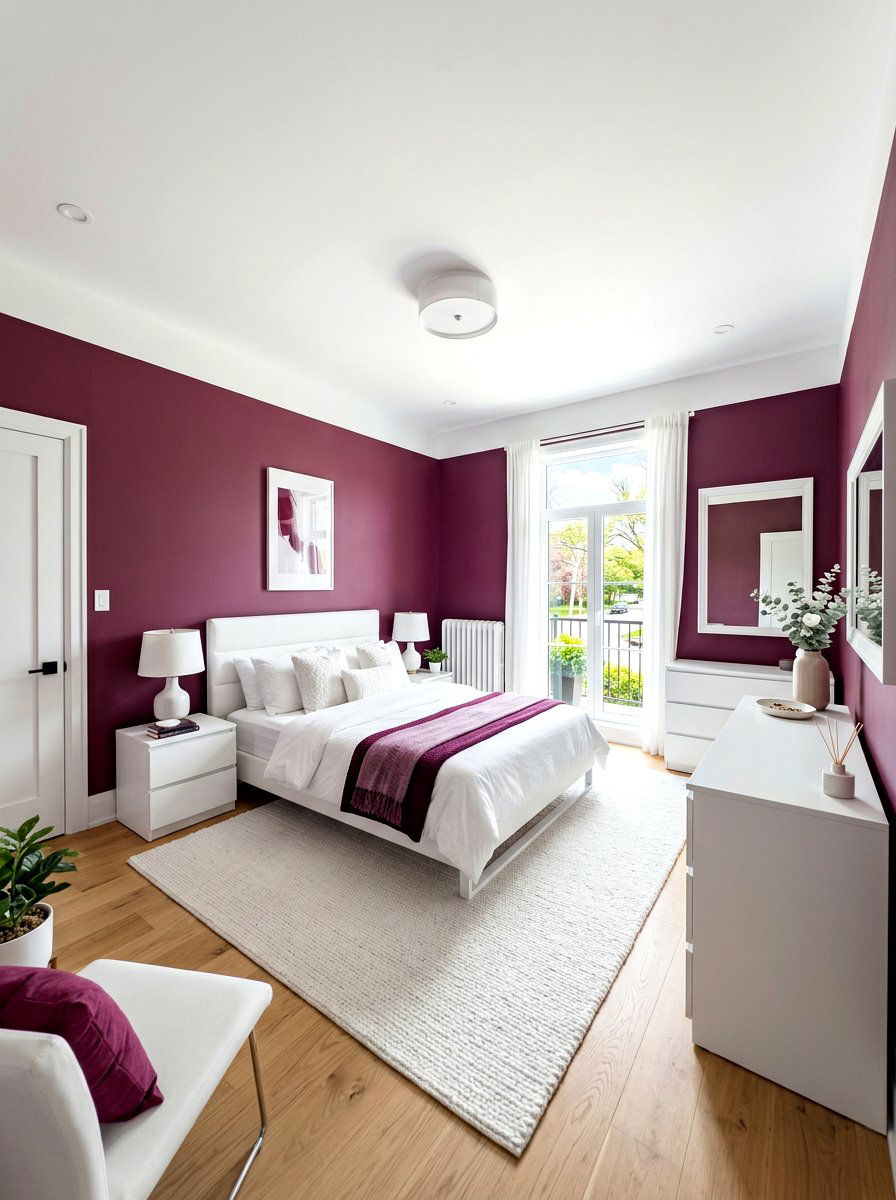 Mulberry and White Furniture - 30 mulberry bedroom decor ideas