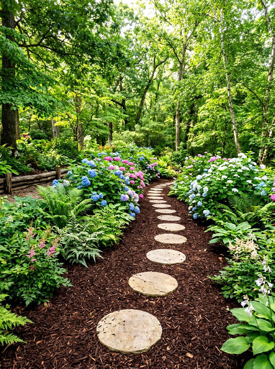 Mulch And Stone Path - 30 stone walkway ideas