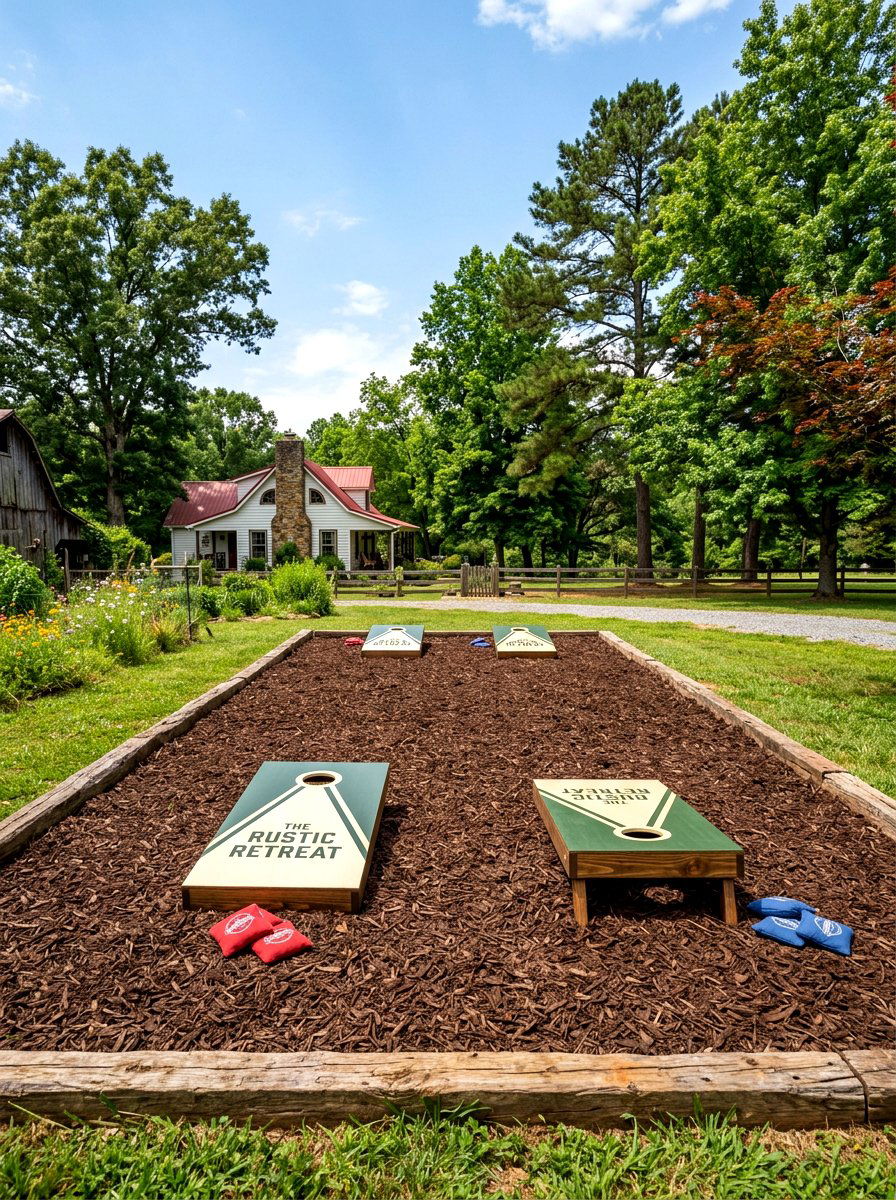 Mulch Cornhole Surface - 30 cornhole area ideas