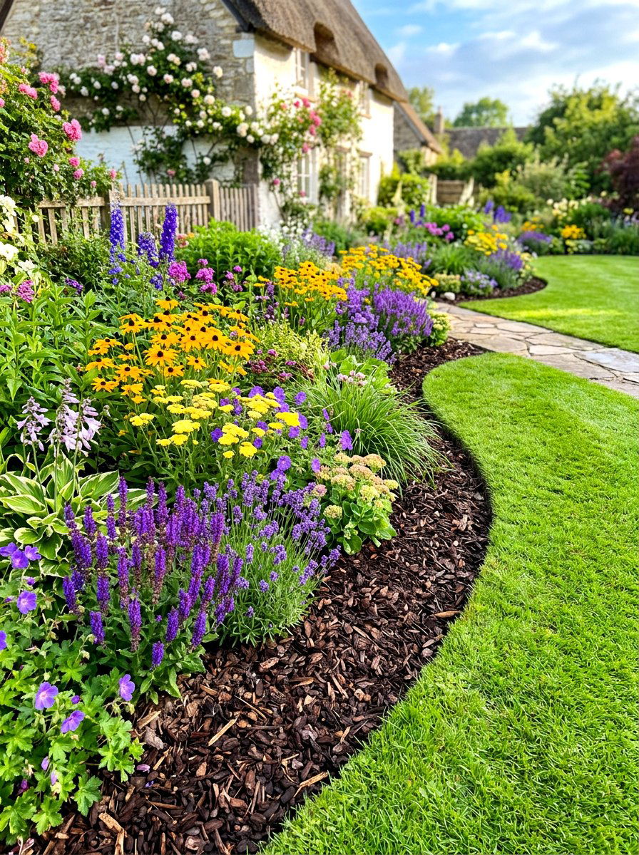 Mulch Flower Bed - 30 budget landscaping ideas