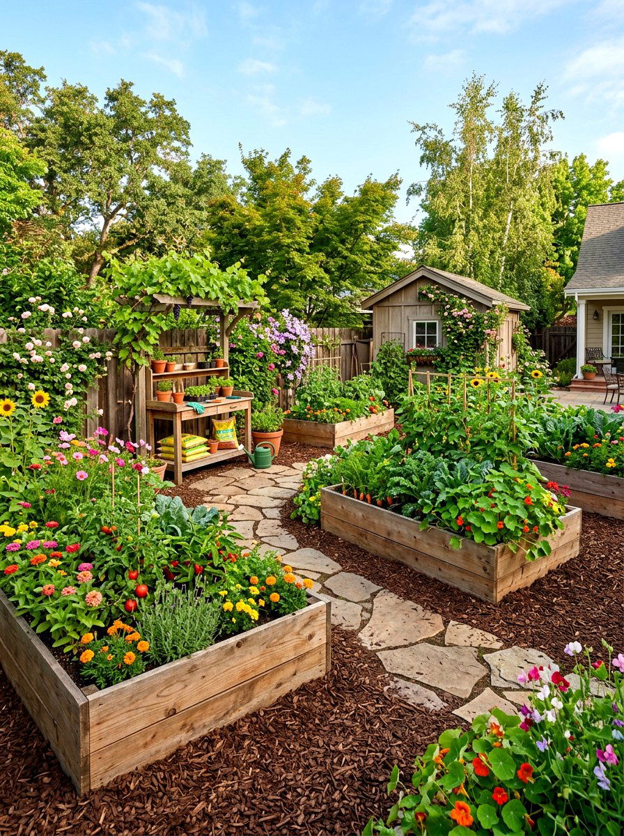 Mulch Ground Cover - 30 no grass backyard ideas