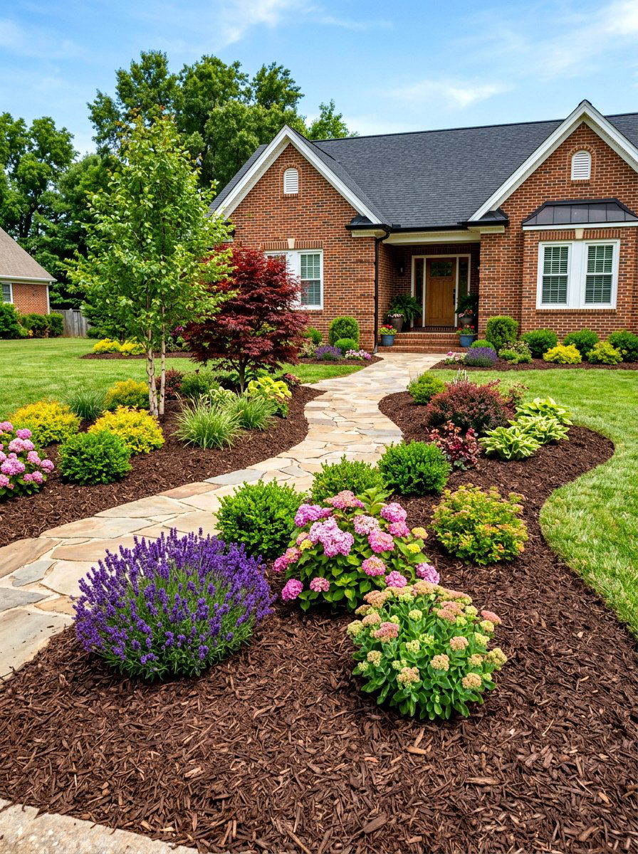 Mulch Landscaping - 30 front lawn alternative ideas