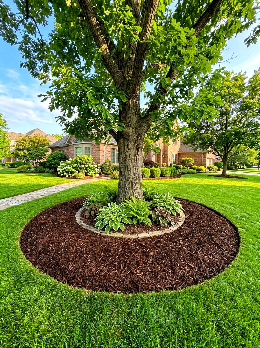 Mulch Tree Ring - 30 simple landscaping ideas