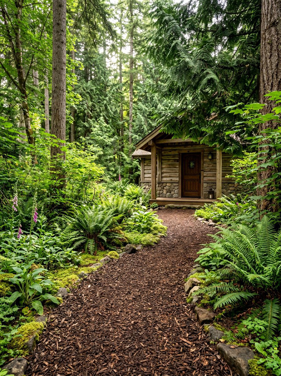 Mulch garden path - 30 front yard pathway ideas