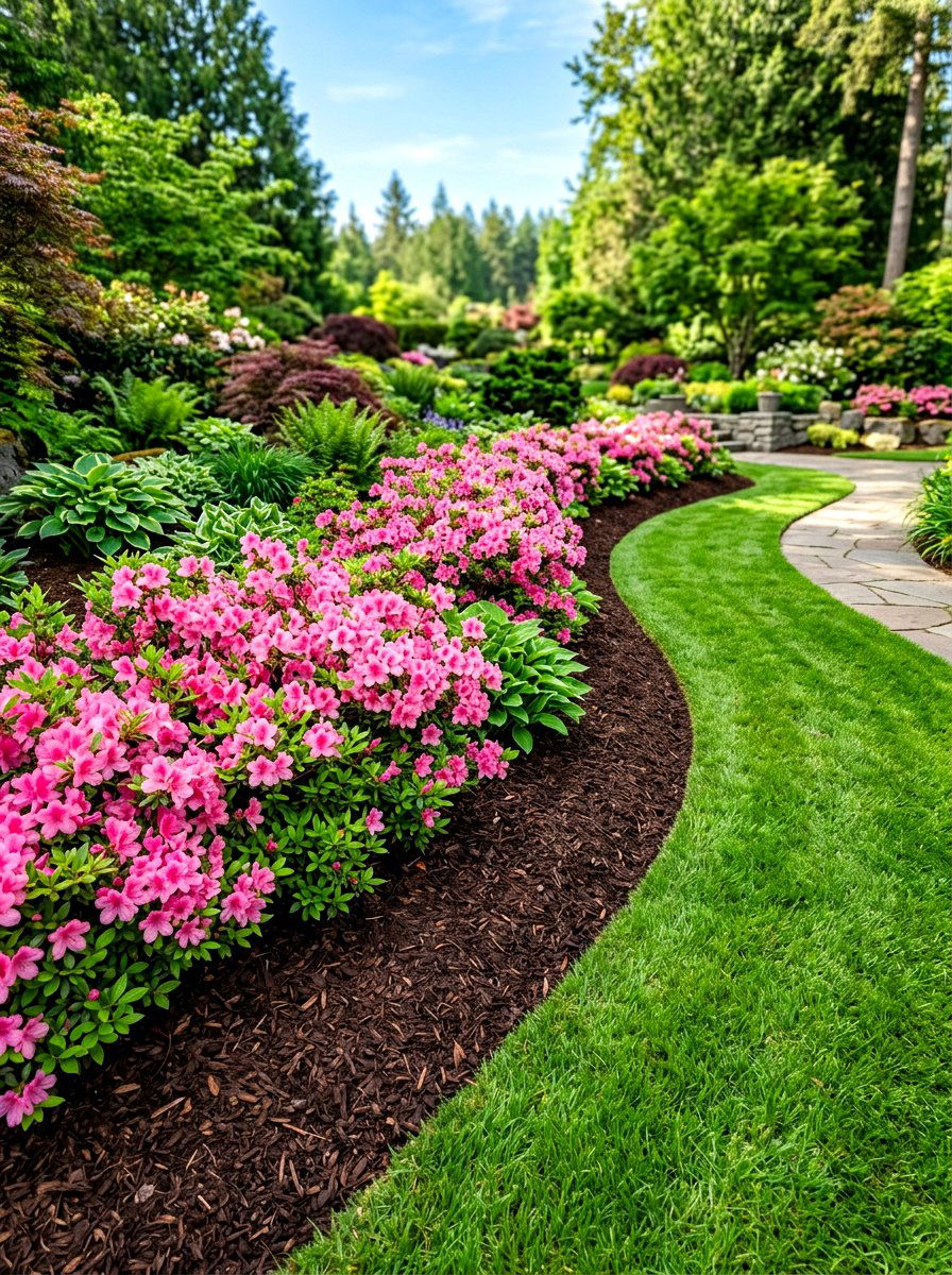 Mulched Flower Bed - 30 backyard flower bed ideas