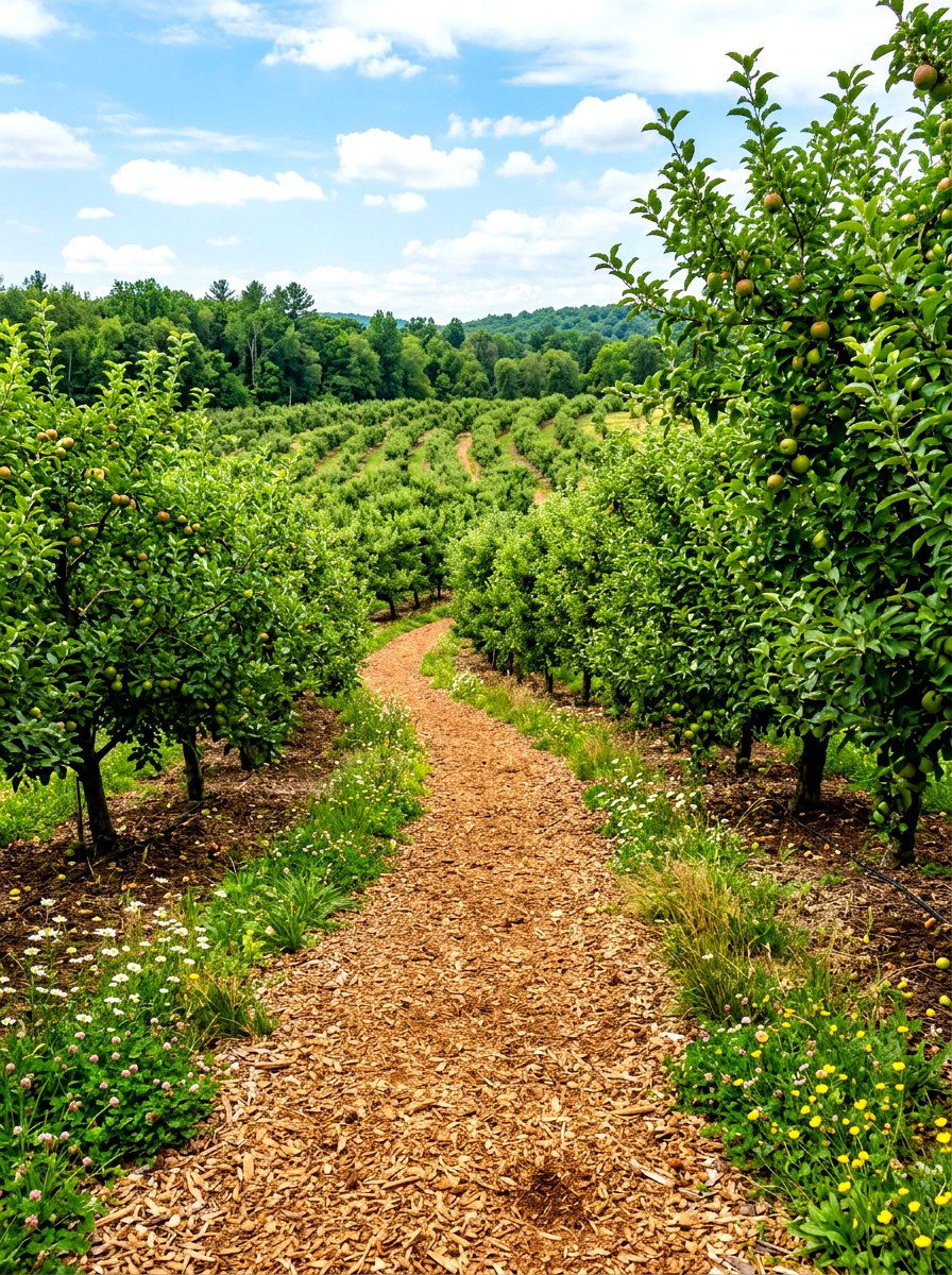 Mulched Orchard Path - 30 orchard backyard ideas