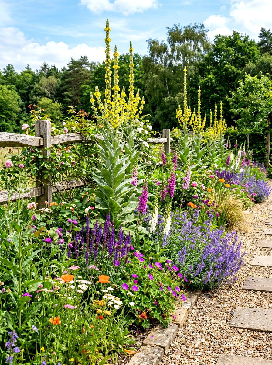 Mullein Border Garden - 30 medicinal garden ideas