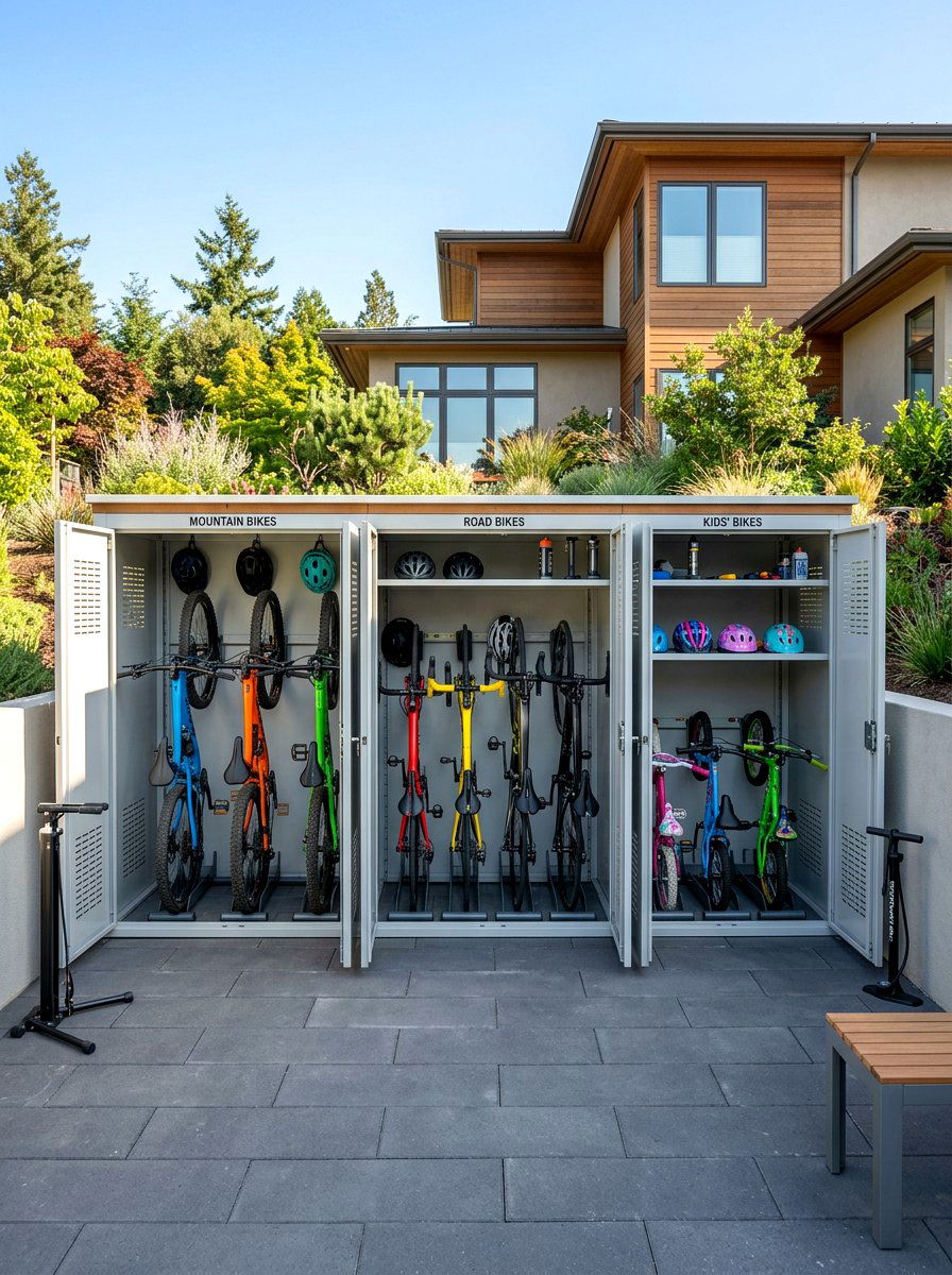 Multi Bike Storage Unit - 30 bike storage shed ideas