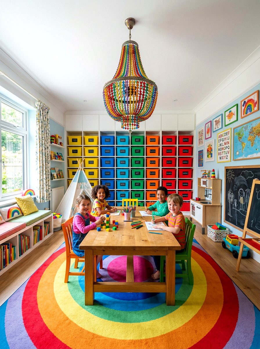 Multi Color Beaded Chandelier - 30 beaded chandelier ideas