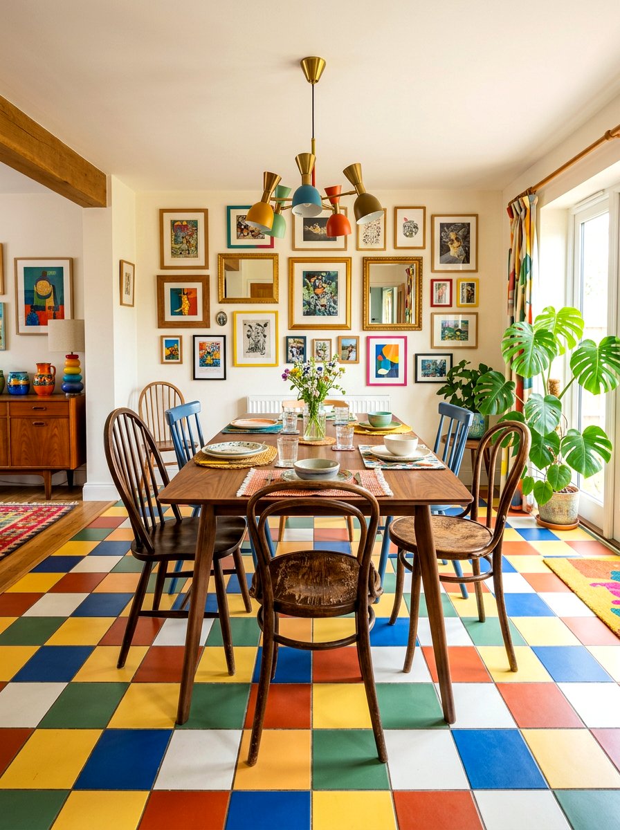 Multi Color Checkerboard Pattern - 30 checkerboard floor ideas