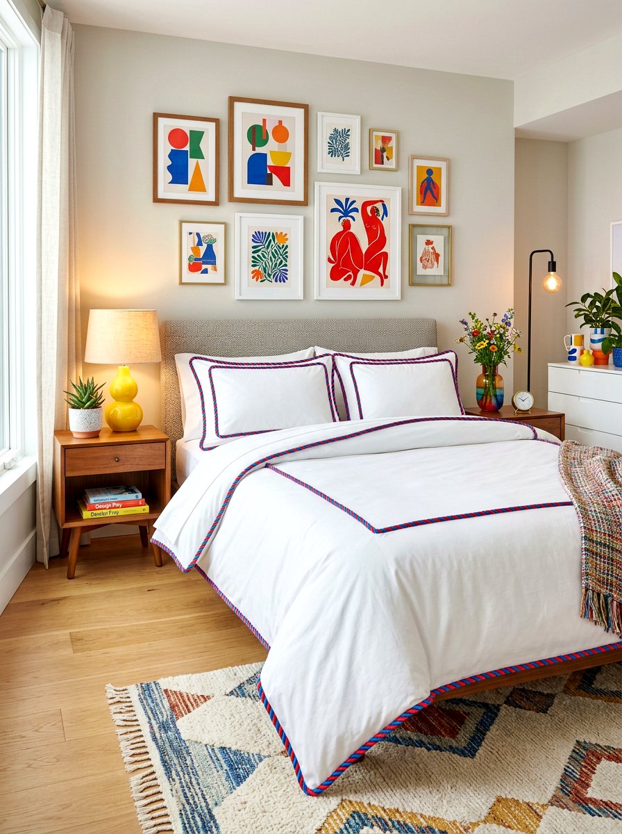 Multi Color Corded Bedding - 30 contrast trim bedding ideas