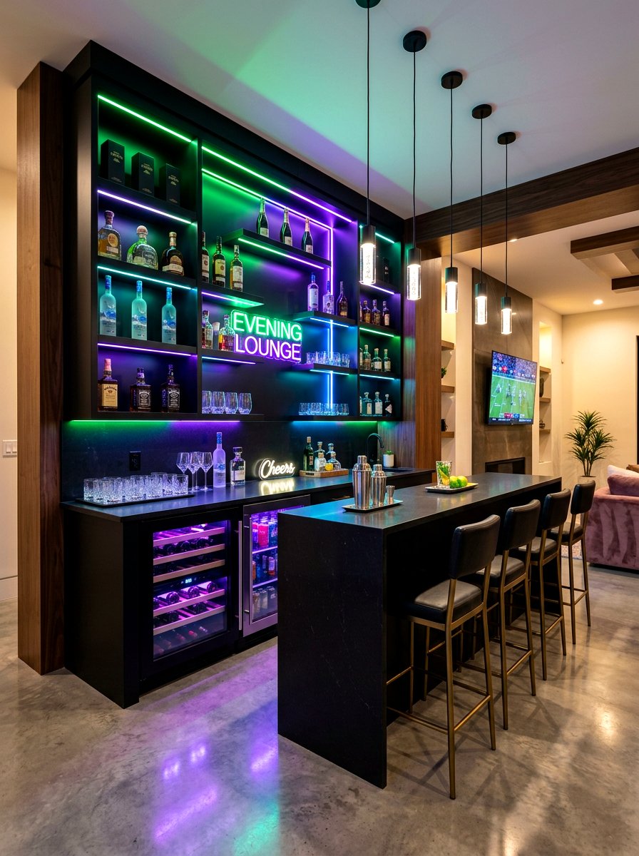 Multi Color Strip - 30 under cabinet lighting ideas