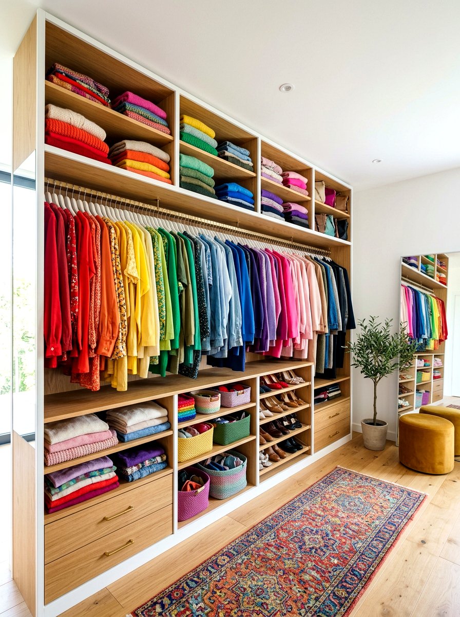 Multi Colored Wardrobe - 30 color coordinated closet ideas