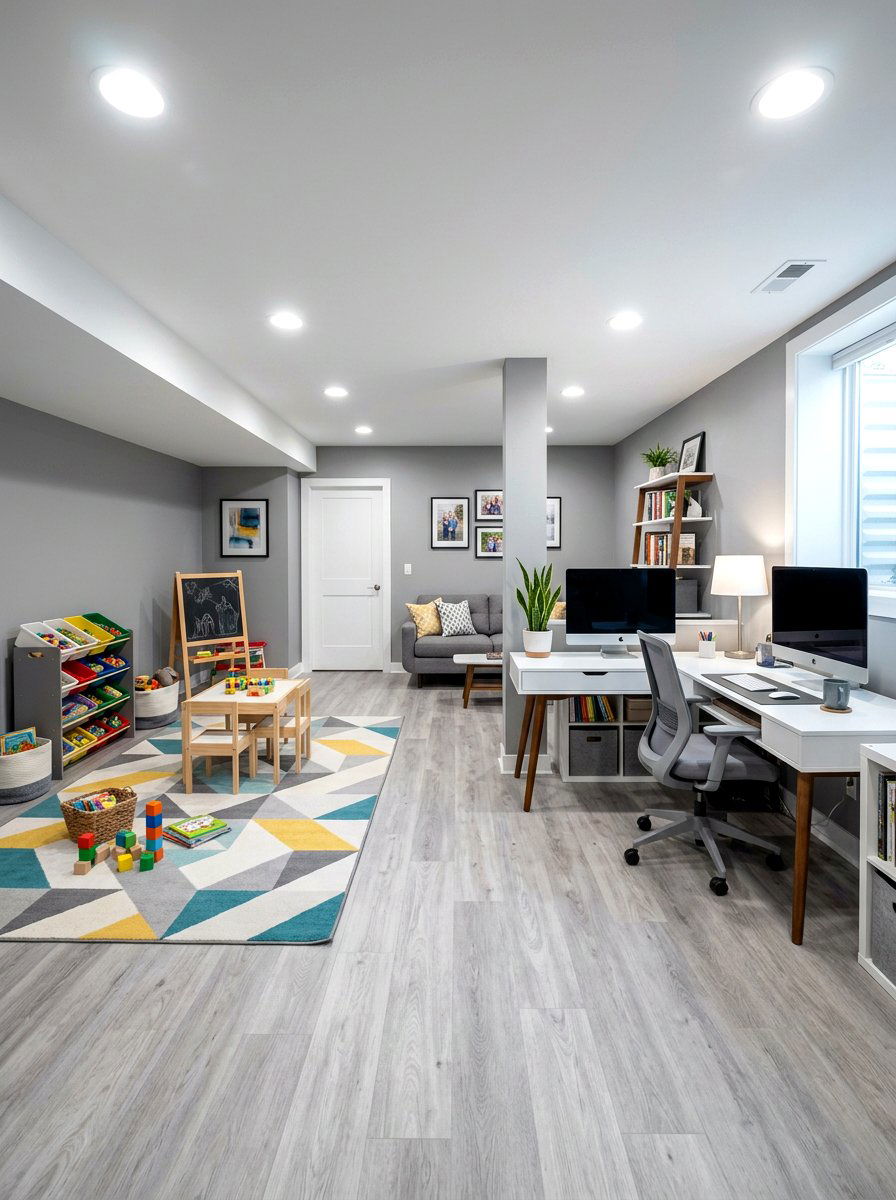 Multi Functional Basement - 30 basement playroom ideas