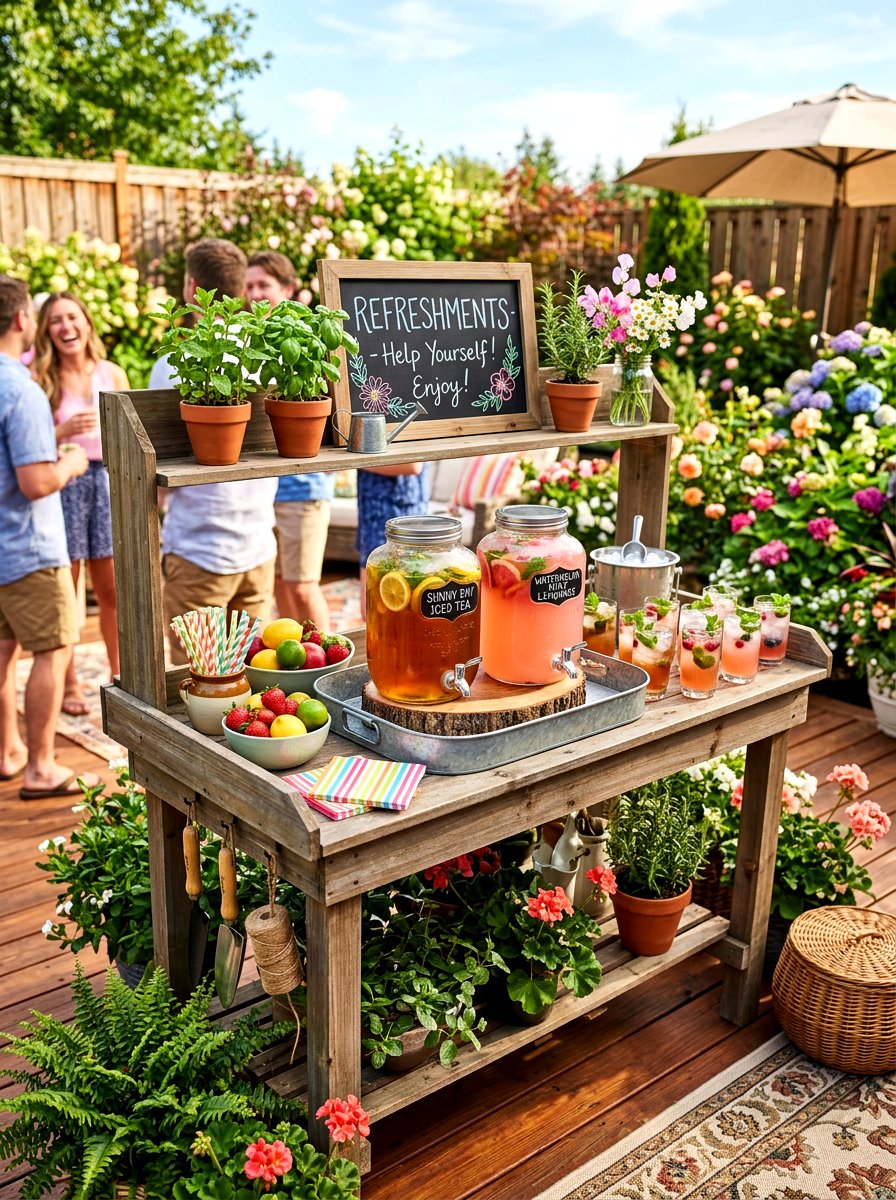 Multi Functional Potting Bench Table - 30 outdoor potting station ideas