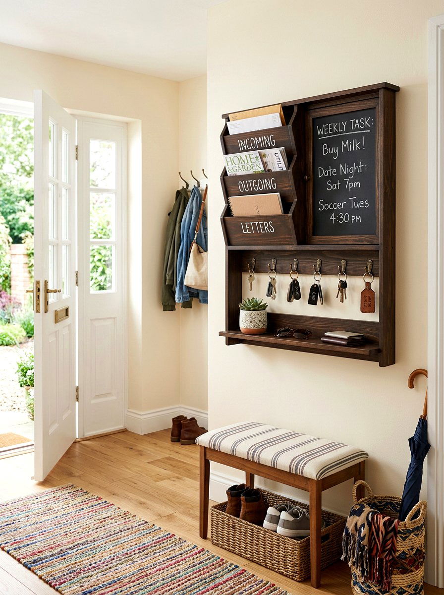 Multi Functional Shelf Organizer - 30 family message center ideas