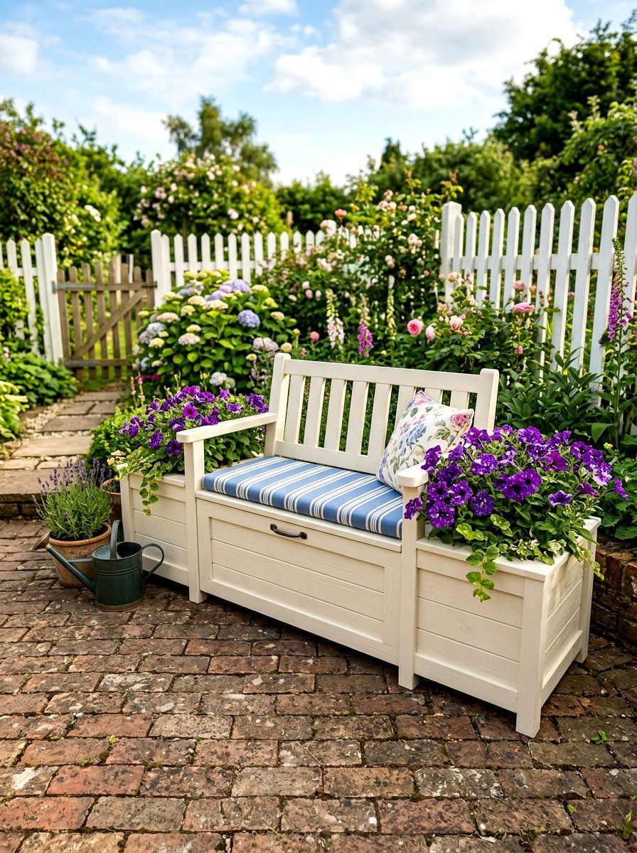 Multi Functional Storage Bench - 30 outdoor storage bench ideas