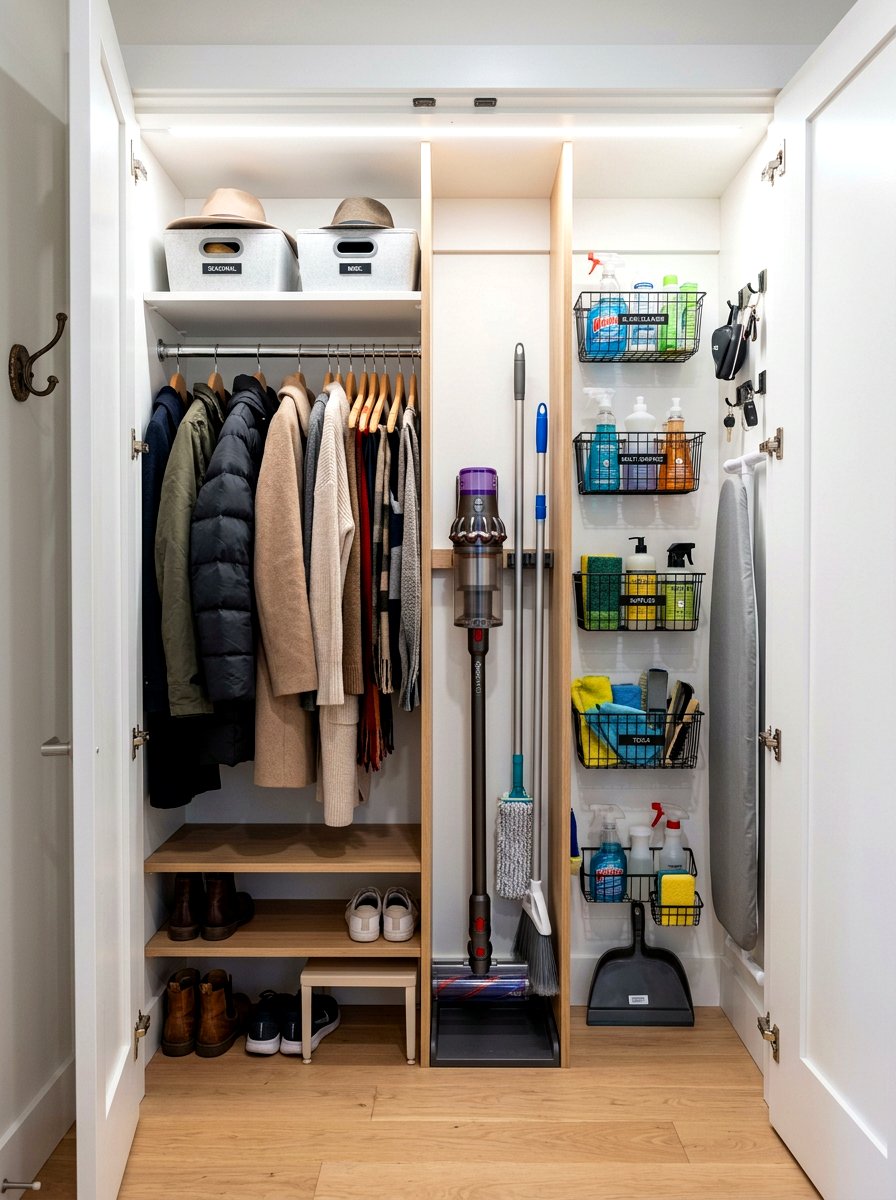 Multi Functional Utility Closet - 30 coat closet organization ideas